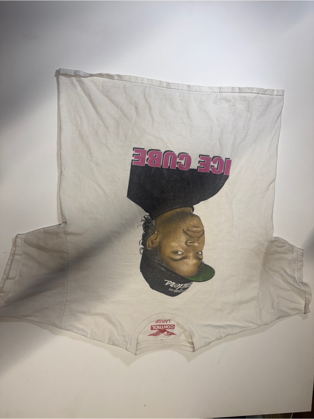 Ice Cube Graphic Tee - White with Pink & Black Print